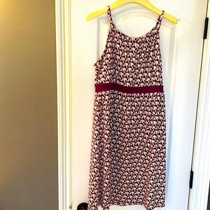 Loft burgundy and white size M dress